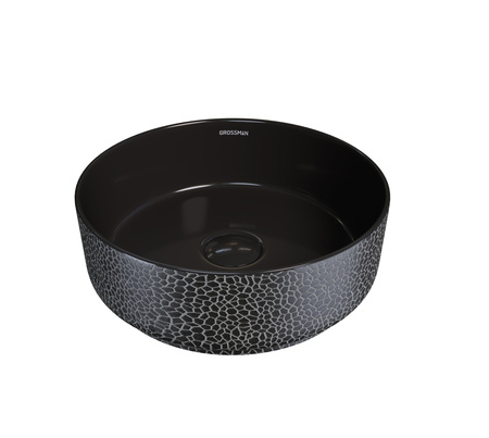 Раковина накладная (35,5х35,5) Grossman Color GR-5010BBL, черный